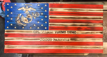 Load image into Gallery viewer, Carved 11.25x22 Wooden Flag - custom