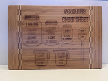 Load image into Gallery viewer, Measuring cheat sheet bamboo cutting board