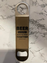 Load image into Gallery viewer, Engraved Leatherette Bottle Opener