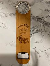 Load image into Gallery viewer, Engraved Leatherette Bottle Opener