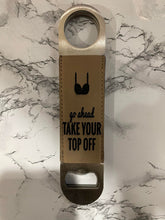 Load image into Gallery viewer, Engraved Leatherette Bottle Opener