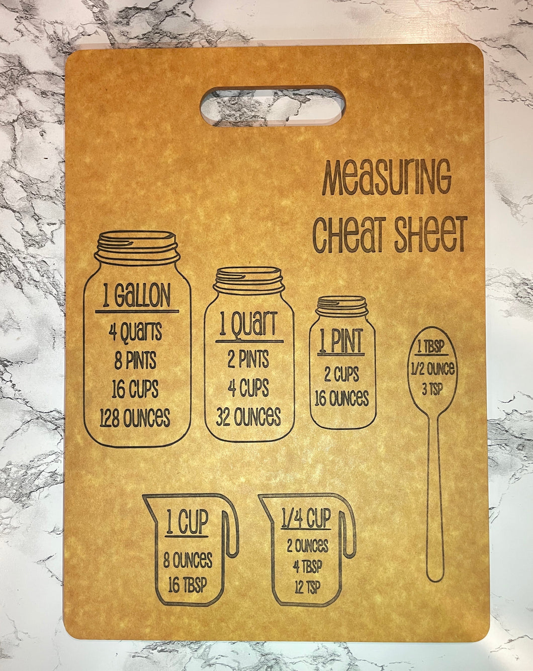 Measuring cheat sheet Eco cutting board