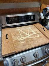 Load image into Gallery viewer, Carved Wooden stovetop cover
