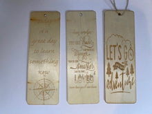 Load image into Gallery viewer, Wooden &quot;adventure&quot; Bookmarks
