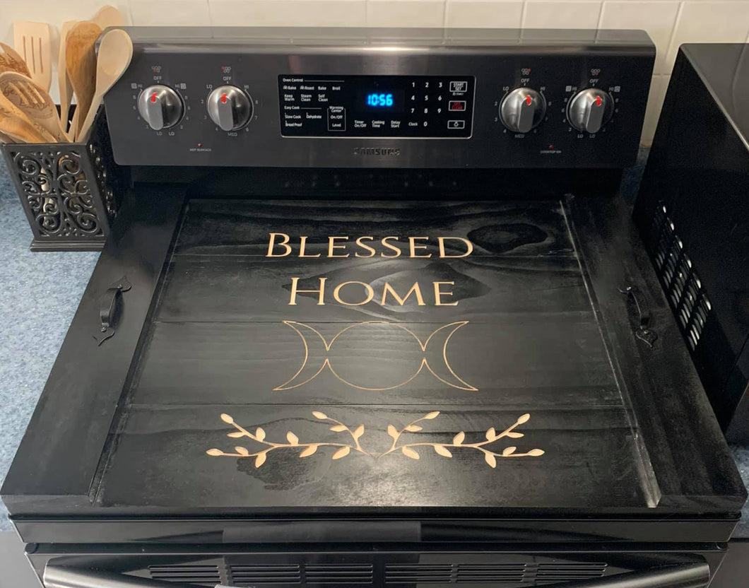 Carved Wooden stovetop cover